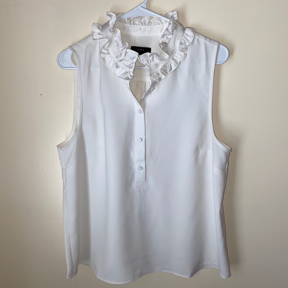 JCrew Ruffle Sleeveless Top